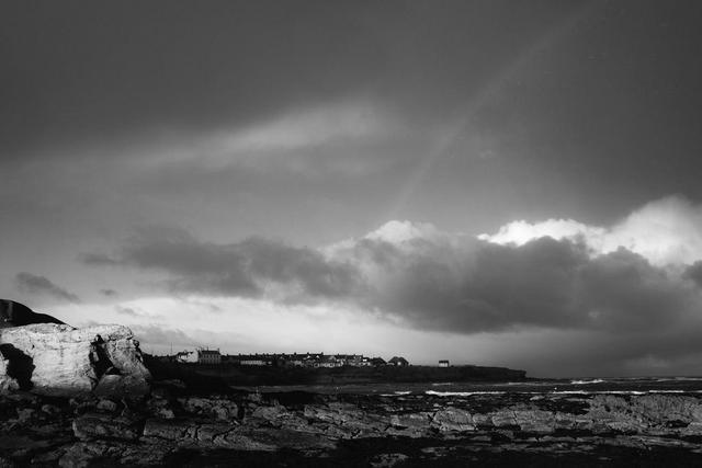 rainbow black and white photography